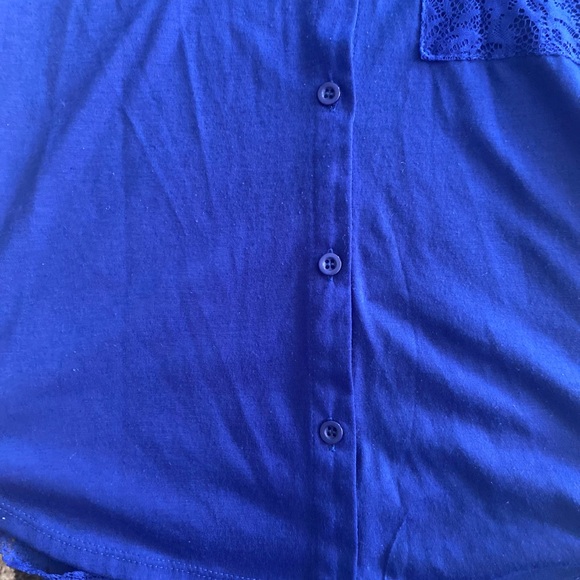 Rue 21 blue royal sleeveless button down shirt - Picture 4 of 6